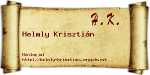 Helmly Krisztián névjegykártya