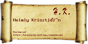Helmly Krisztián névjegykártya